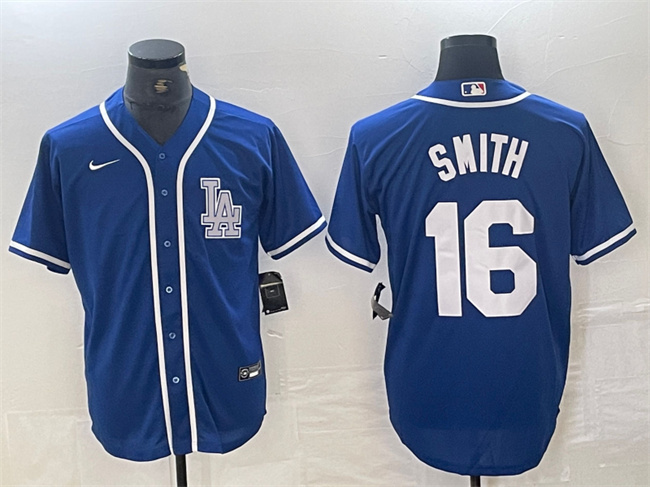 Men's Los Angeles Dodgers #16 Will Smith Blue Cool Base Stitched Baseball Jersey Men's Los Angeles Dodgers #16 Will Smith Blue Cool Base Stitched Baseball Jersey